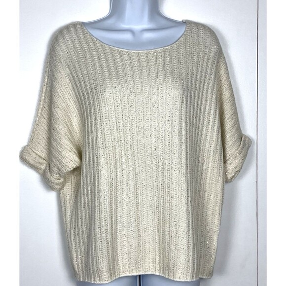 NIC+ZOE Sweaters - Nic + Zoe Women's Glow For It Sequin Sweater Cream Size XL NWOT